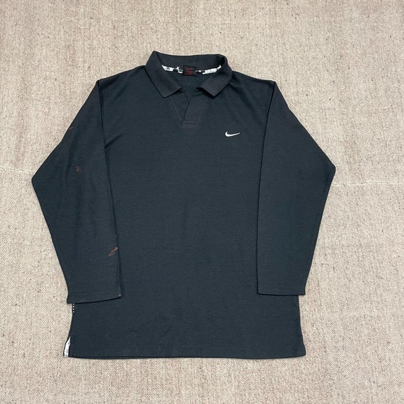 Nike Other - Vintage Nike shirt mens XL Black 90s collar long sleeve
